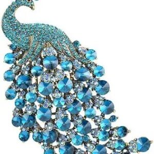 Vibrant Blue Bracelet with Ornate Peacock Design